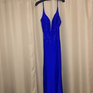 Fitted Electric Blue Mermaid Gown